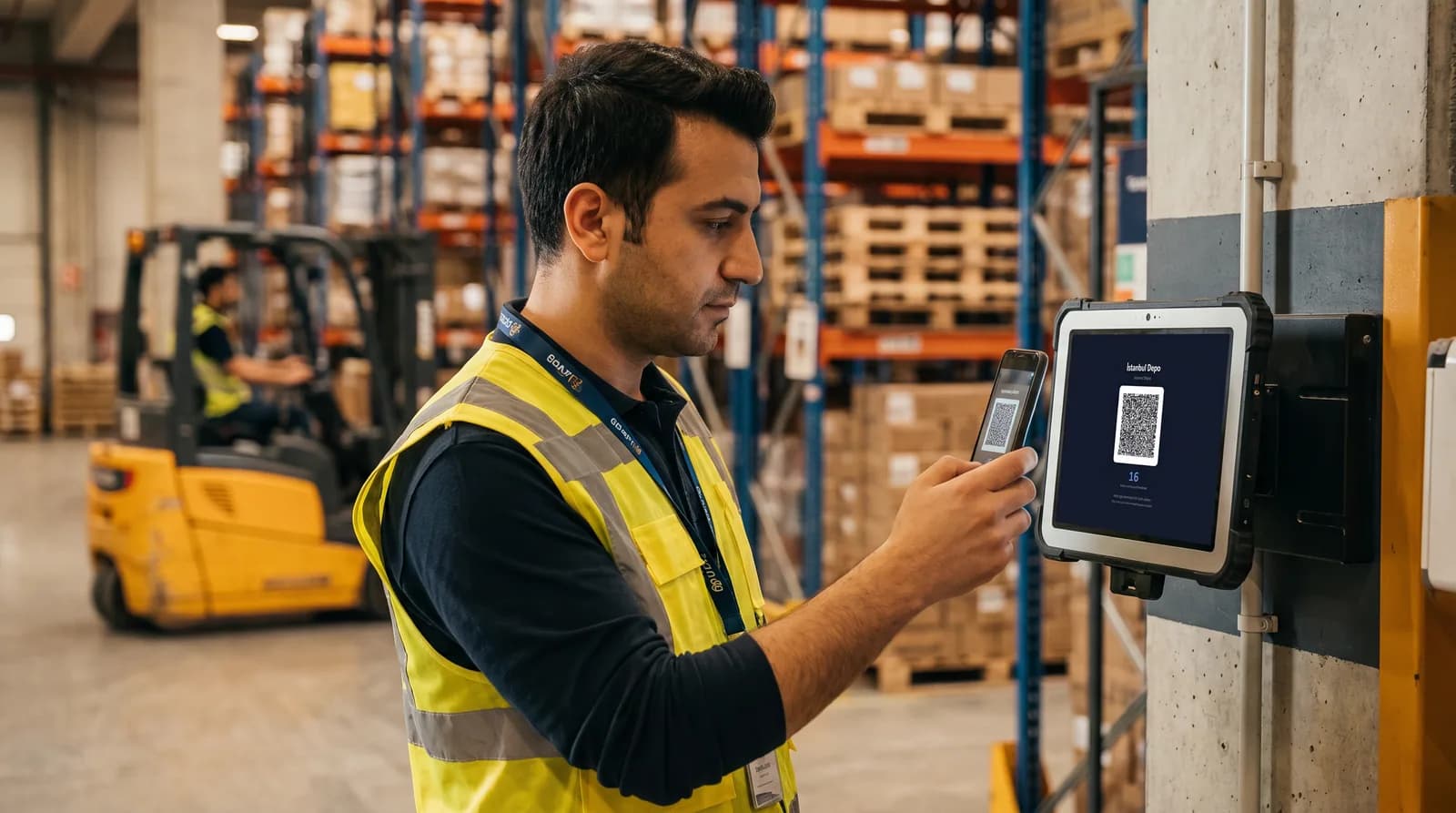 Delivery driver tracked on a live map between stops