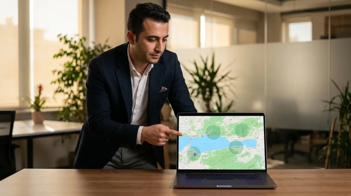 Geofence drawn around a job site for GPS-verified employee clock-ins