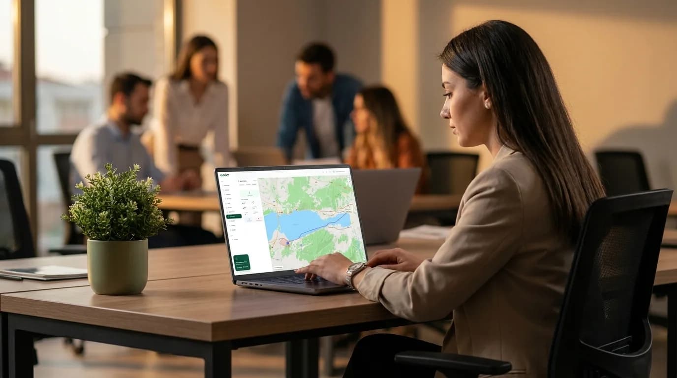 Replaying an employee route on a map for proof of service