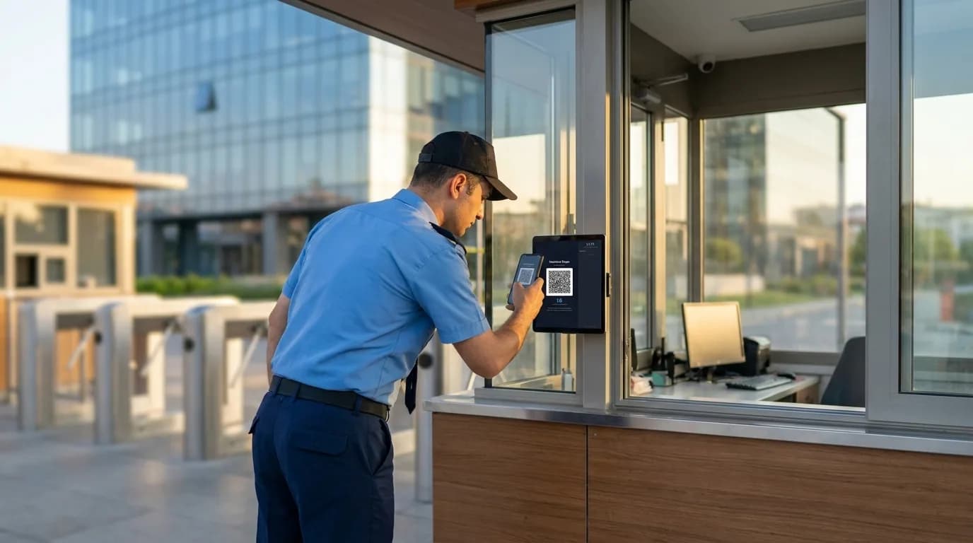 Security guard verifying a patrol with route tracking